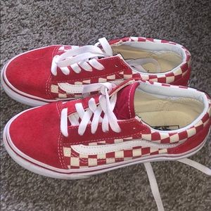 old school red and white checkered vans